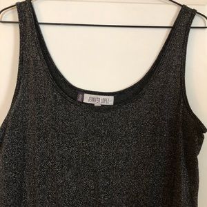 Jennifer Lopez sparkly black and silver tank